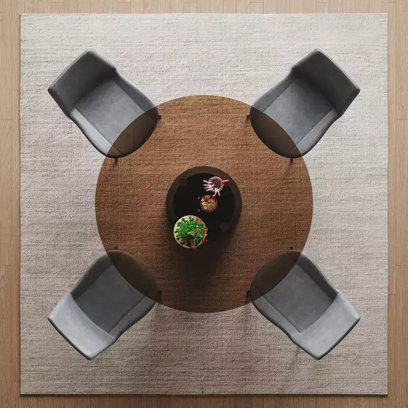 JVNOXK Tavolo da pranzo rotondo moderno di metà secolo da 35 pollici e set da 4 sedie, piano in vetro temperato, sedie grigie, adatto per cucine, nero