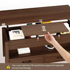Tavolino da caffè convertibile 4 in 1 con piano sollevabile e contenitore per soggiorno - 40 tavolini da caffè con contenitore e 2 cassetti