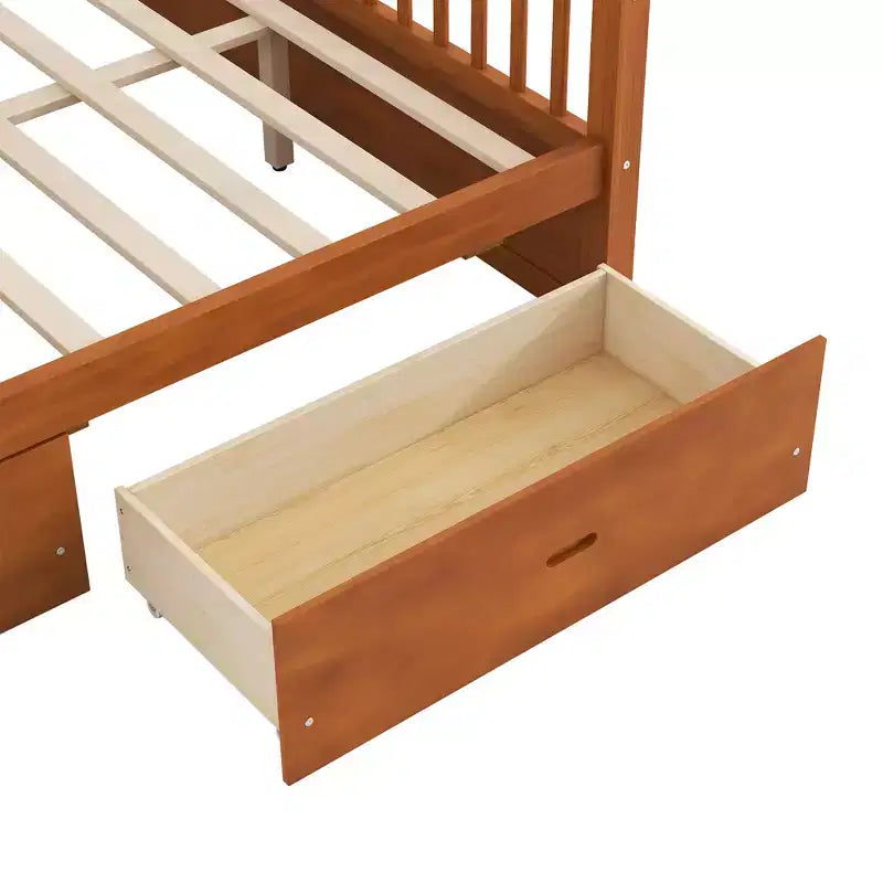 Letto a baldacchino con piattaforma Queen/King Size in legno con cassetti contenitore - ModernLuxe