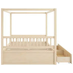 Letto a baldacchino con piattaforma Queen/King Size in legno con cassetti contenitore - ModernLuxe