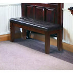Panca imbottita HomeRoots 48 in similpelle e legno nera ed espresso