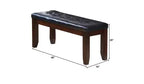 Panca imbottita HomeRoots 48 in similpelle e legno nera ed espresso
