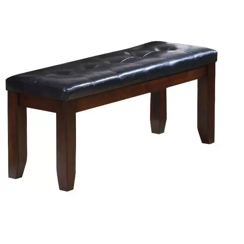 Panca imbottita HomeRoots 48 in similpelle e legno nera ed espresso