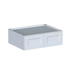 CASAINC Mobile Base per Cucina Shaker con Doppie Ante, 36 L x 12 H x 27 P, Telaio in Legno Massello, Vernice a Bassa Emissione di VOC a Base d'Acqua, Chiusura Ammortizzata, RTA, Grigio Tortora