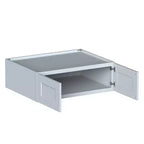 CASAINC Mobile Base per Cucina Shaker con Doppie Ante, 36 L x 12 H x 27 P, Telaio in Legno Massello, Vernice a Bassa Emissione di VOC a Base d'Acqua, Chiusura Ammortizzata, RTA, Grigio Tortora
