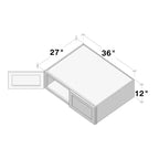 CASAINC Mobile Base per Cucina Shaker con Doppie Ante, 36 L x 12 H x 27 P, Telaio in Legno Massello, Vernice a Bassa Emissione di VOC a Base d'Acqua, Chiusura Ammortizzata, RTA, Grigio Tortora