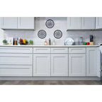 CASAINC Mobile Base per Cucina Shaker con Doppie Ante, 36 L x 12 H x 27 P, Telaio in Legno Massello, Vernice a Bassa Emissione di VOC a Base d'Acqua, Chiusura Ammortizzata, RTA, Grigio Tortora