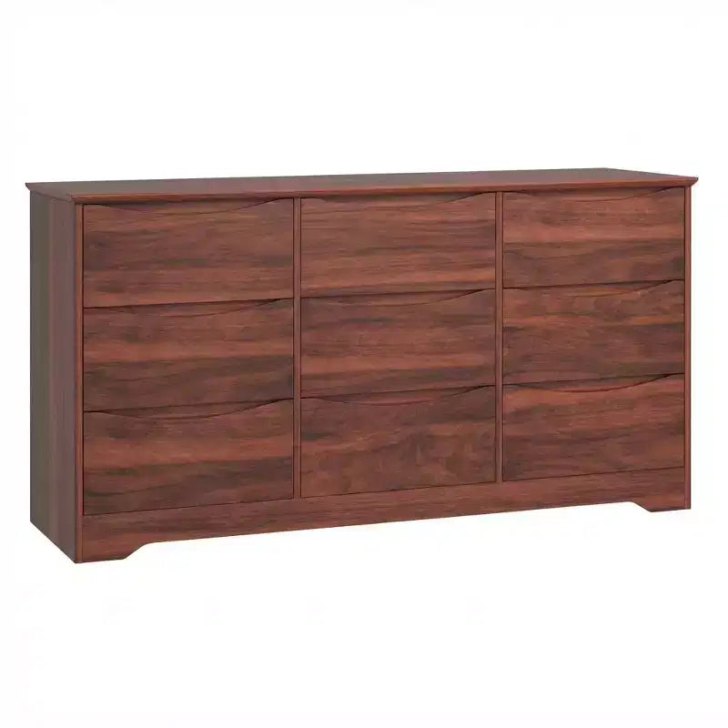 Comò in Legno a 9 Cassetti, Armadio Alto con Contenitori Profondi, Cassettiera Grande con Piano Largo, Comò Contenitore Lungo per Camera da Letto, Soggiorno