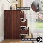 Comò in Legno a 9 Cassetti, Armadio Alto con Contenitori Profondi, Cassettiera Grande con Piano Largo, Comò Contenitore Lungo per Camera da Letto, Soggiorno