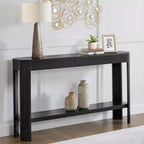 Console en bois massif cannelé 56 pouces
