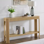 Console en bois massif cannelé 56 pouces