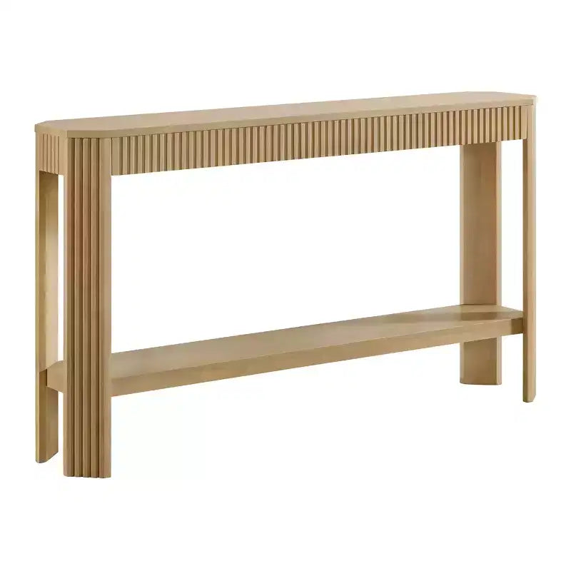 Console en bois massif cannelé 56 pouces
