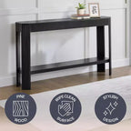 Console en bois massif cannelé 56 pouces