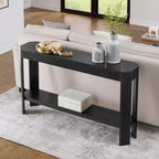 Console en bois massif cannelé 56 pouces