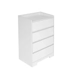 JVNOXK Cassettiera Moderna in Legno a Quattro Cassetti, Cassetti Senza Maniglia, 100% Impermeabile, Struttura Robusta, Adatta per Soggiorno, Camera da Letto, Bianca