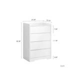 JVNOXK Cassettiera Moderna in Legno a Quattro Cassetti, Cassetti Senza Maniglia, 100% Impermeabile, Struttura Robusta, Adatta per Soggiorno, Camera da Letto, Bianca