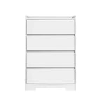 JVNOXK Cassettiera Moderna in Legno a Quattro Cassetti, Cassetti Senza Maniglia, 100% Impermeabile, Struttura Robusta, Adatta per Soggiorno, Camera da Letto, Bianca