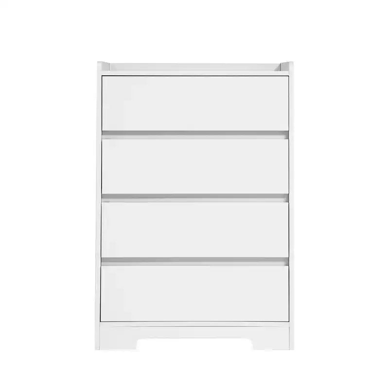 JVNOXK Cassettiera Moderna in Legno a Quattro Cassetti, Cassetti Senza Maniglia, 100% Impermeabile, Struttura Robusta, Adatta per Soggiorno, Camera da Letto, Bianca