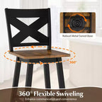 Set di 4 sgabelli da bar girevoli Costway da 29'' con schienale, sedile ampio e poggiapiedi per isola cucina