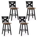 Costway 29'' Swivel Barstools Set of 4 w/Backrest Large Seat Footrest for Kitchen Island
