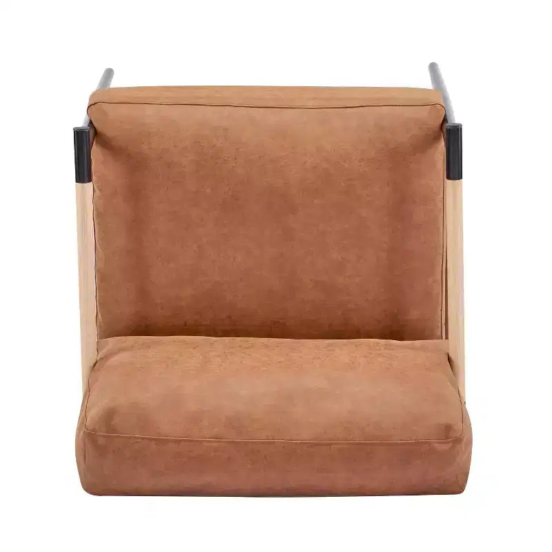 Poltrona moderna da 70 cm con cuscini morbidi, struttura minimalista in metallo, per sedute accoglienti