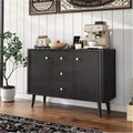 47.2 W Fluted Buffet Storage Cabinet, 3 Drawers 2 Doors & 2 Adjustable Shelves, Modern Mid Century TV Stand for Living Room