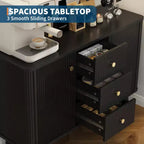 Mobile credenza buffet scanalato da 47,2 W, 3 cassetti, 2 ante e 2 ripiani regolabili, porta TV moderno di metà secolo per soggiorno