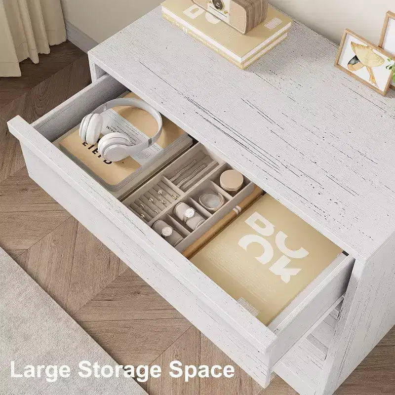 Comò alto moderno a 4 cassetti, mobile contenitore in stile metà secolo per camera da letto, soggiorno e ingresso