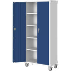 71 Inch Steel Storage Closet with Locking Doors and 4 Adjustable Shelves, Heavy Duty Metal Cabinet for Carport/Office/Pantry, Rust Proof Design