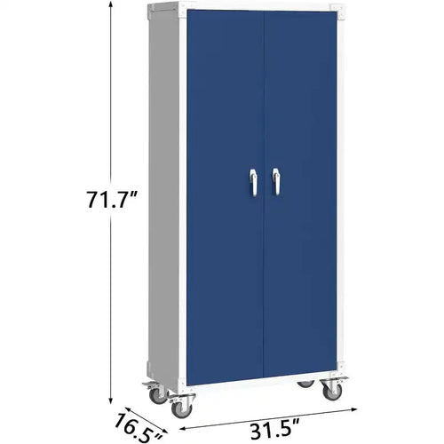 Armadio da Stoccaggio in Acciaio da 71 Pollici con Ante Bloccabili e 4 Ripiani Regolabili, Armadietto in Metallo Resistente per Carport/Ufficio/Dispensa, Design Antiruggine