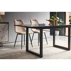 Tavolo da pranzo quadrato allungabile con gambe in metallo e piano in MDF, design moderno salvaspazio per cucina o soggiorno