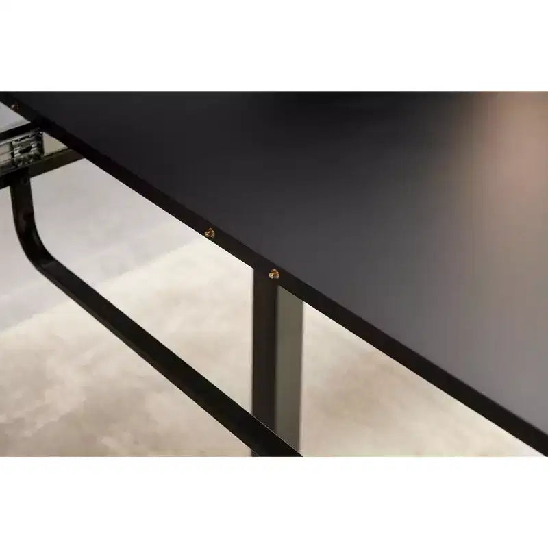 Tavolo da pranzo quadrato allungabile con gambe in metallo e piano in MDF, design moderno salvaspazio per cucina o soggiorno