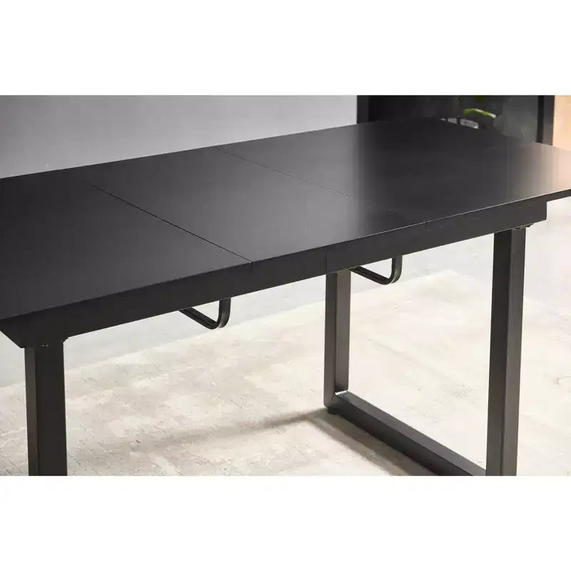 Tavolo da pranzo quadrato allungabile con gambe in metallo e piano in MDF, design moderno salvaspazio per cucina o soggiorno