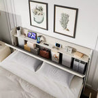 Struttura letto con 4 cassetti contenitore, piattaforma imbottita in velluto, supporto da 450 kg, beige, UNA PIAZZA E MEZZA