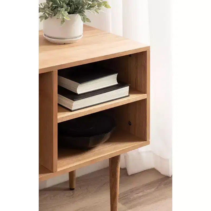 Tavolo consolle in legno Kate and Laurel Locklear, 38x14x25, Naturale
