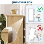 Cassettiera alta a 5 cassetti per camera da letto, cassettiera verticale scanalata, cassettiera in legno con maniglie, cassettiera salvaspazio per appartamento o camera degli ospiti