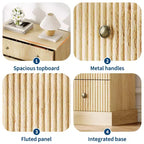 Cassettiera alta a 5 cassetti per camera da letto, cassettiera verticale scanalata, cassettiera in legno con maniglie, cassettiera salvaspazio per appartamento o camera degli ospiti