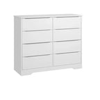 Cassettiera in legno con 8 cassetti, Armadio alto moderno con cassetti capienti, Cassettiera grande con piano largo, Cassettiera lunga