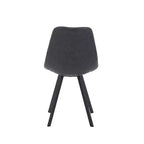 Sedia da pranzo moderna in pelle LeisureMod Markley con sedile imbottito e gambe in metallo, design elegante per cucina, sala da pranzo, ufficio, salotto o bar