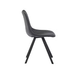 Sedia da pranzo moderna in pelle LeisureMod Markley con sedile imbottito e gambe in metallo, design elegante per cucina, sala da pranzo, ufficio, salotto o bar