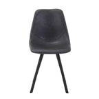 Sedia da pranzo moderna in pelle LeisureMod Markley con sedile imbottito e gambe in metallo, design elegante per cucina, sala da pranzo, ufficio, salotto o bar