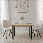 Sedia da pranzo moderna in pelle LeisureMod Markley con sedile imbottito e gambe in metallo, design elegante per cucina, sala da pranzo, ufficio, salotto o bar