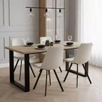 Sedia da pranzo moderna in pelle LeisureMod Markley con sedile imbottito e gambe in metallo, design elegante per cucina, sala da pranzo, ufficio, salotto o bar
