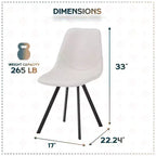 Sedia da pranzo moderna in pelle LeisureMod Markley con sedile imbottito e gambe in metallo, design elegante per cucina, sala da pranzo, ufficio, salotto o bar