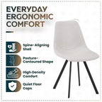 Sedia da pranzo moderna in pelle LeisureMod Markley con sedile imbottito e gambe in metallo, design elegante per cucina, sala da pranzo, ufficio, salotto o bar