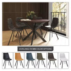 Sedia da pranzo moderna in pelle LeisureMod Markley con sedile imbottito e gambe in metallo, design elegante per cucina, sala da pranzo, ufficio, salotto o bar