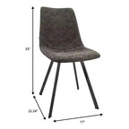 Sedia da pranzo moderna in pelle LeisureMod Markley con sedile imbottito e gambe in metallo, design elegante per cucina, sala da pranzo, ufficio, salotto o bar