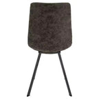 Sedia da pranzo moderna in pelle LeisureMod Markley con sedile imbottito e gambe in metallo, design elegante per cucina, sala da pranzo, ufficio, salotto o bar