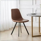 Sedia da pranzo moderna in pelle LeisureMod Markley con sedile imbottito e gambe in metallo, design elegante per cucina, sala da pranzo, ufficio, salotto o bar