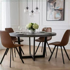 Sedia da pranzo moderna in pelle LeisureMod Markley con sedile imbottito e gambe in metallo, design elegante per cucina, sala da pranzo, ufficio, salotto o bar